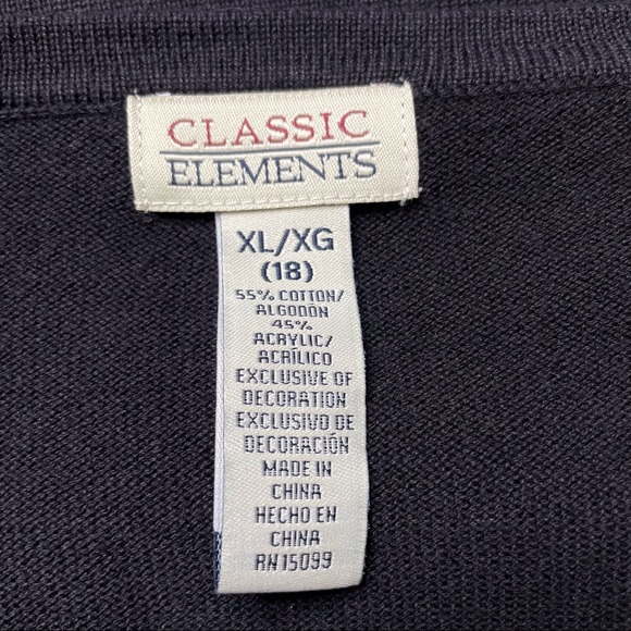 Poinsettia Christmas Tree Theme Cardigan Black with Red & Yellow Size XL - Picture 10 of 11